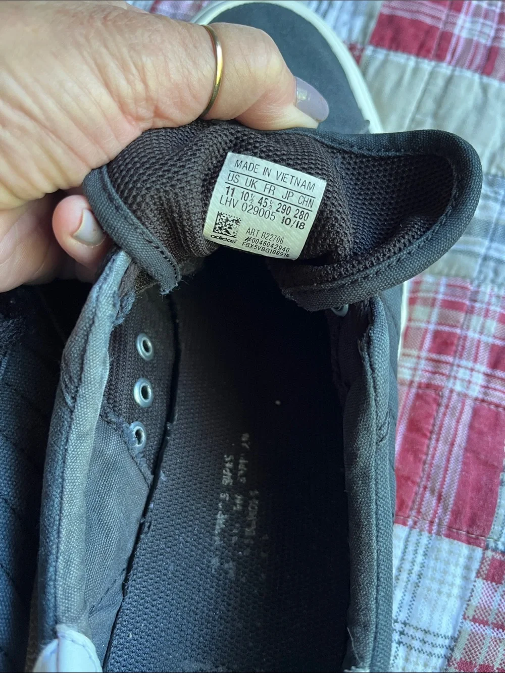 adidas Black Low-Top Canvas Sneakers with White Soles